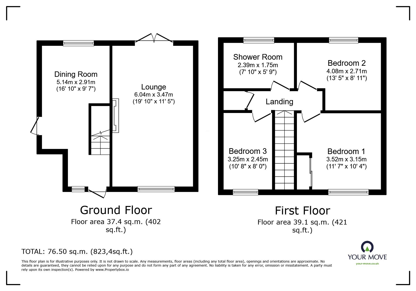 Floorplan of 3 bedroom End Terrace House for sale, Priory Close, Ilkeston, Derbyshire, DE7