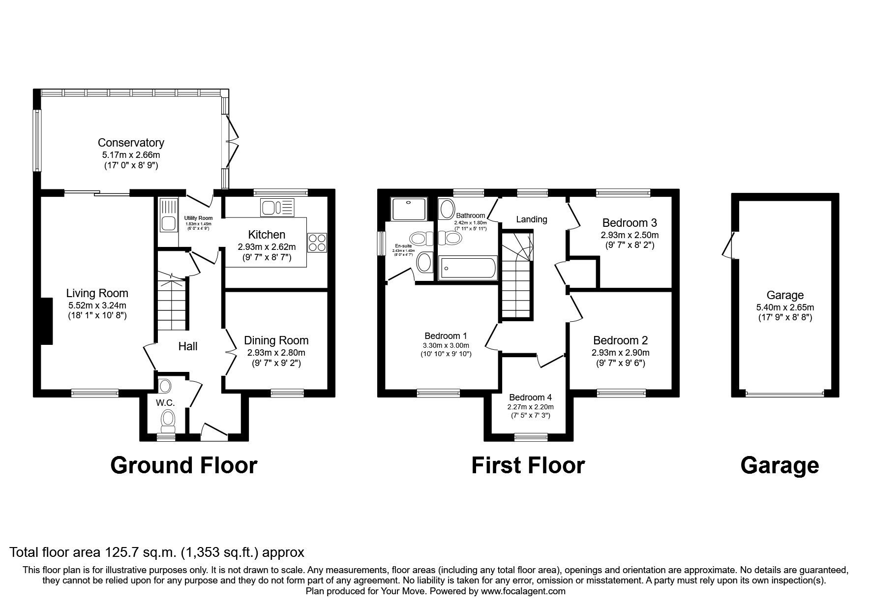 Floorplan of 4 bedroom Detached House for sale, Somerleyton Drive, Ilkeston, Derbyshire, DE7