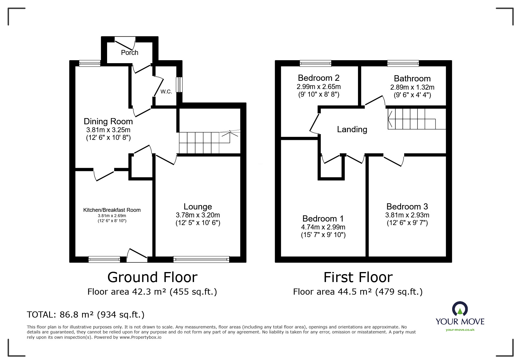 Floorplan of 3 bedroom End Terrace House for sale, Cromarty Close, Sinfin, Derbyshire, DE24