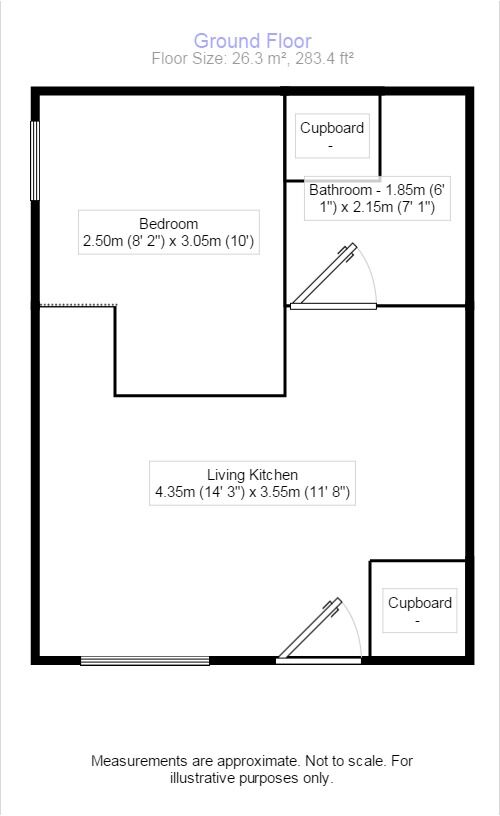 Floorplan of 1 bedroom  Flat for sale, Wildhay Brook, Hilton, Derbyshire, DE65