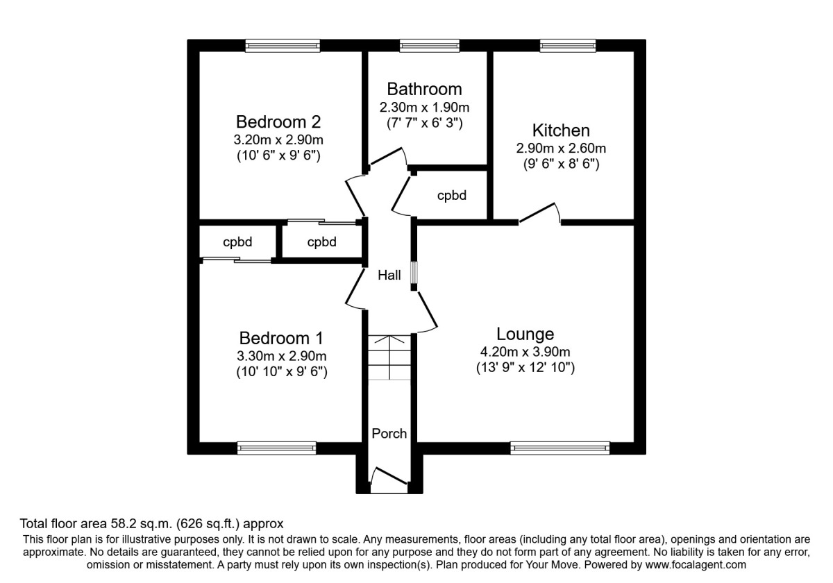 Floorplan of 2 bedroom  Flat to rent, Ardness Place, Inverness, IV2