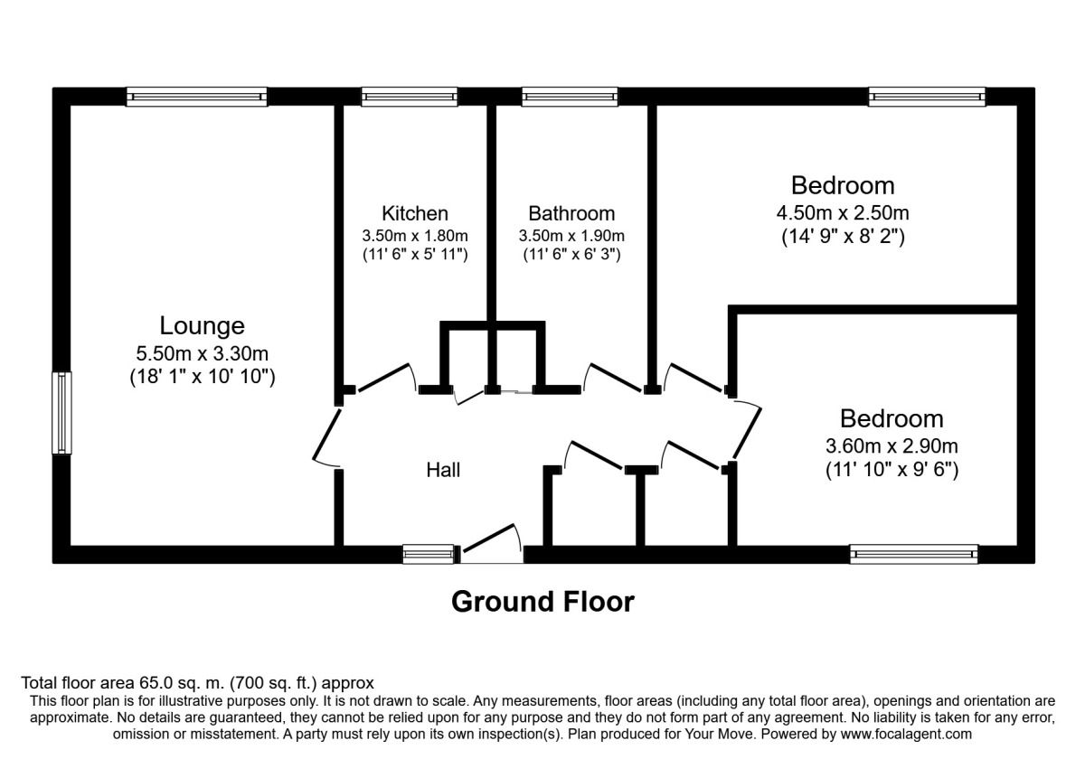 Floorplan of 2 bedroom  Flat to rent, Mackay Road, Inverness, IV2