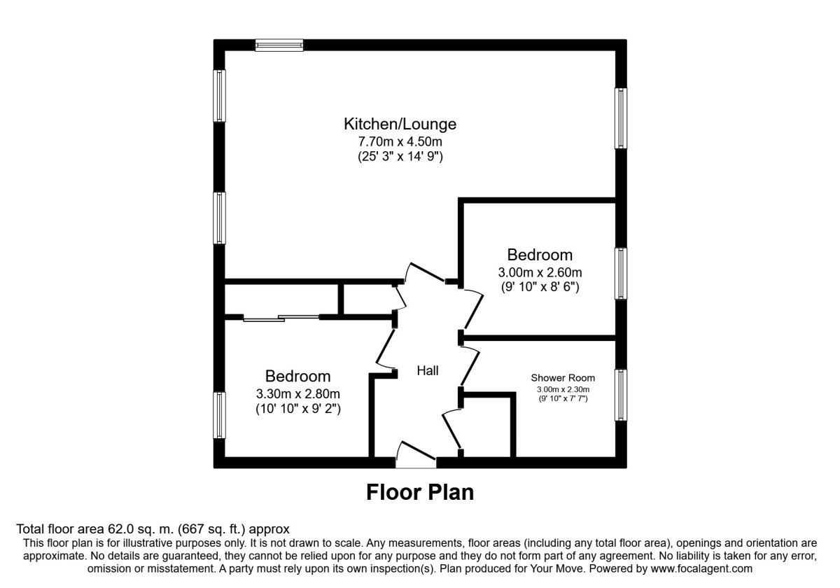 Floorplan of 2 bedroom  Flat to rent, Hillhead Road, Tornagrain, Inverness, IV2