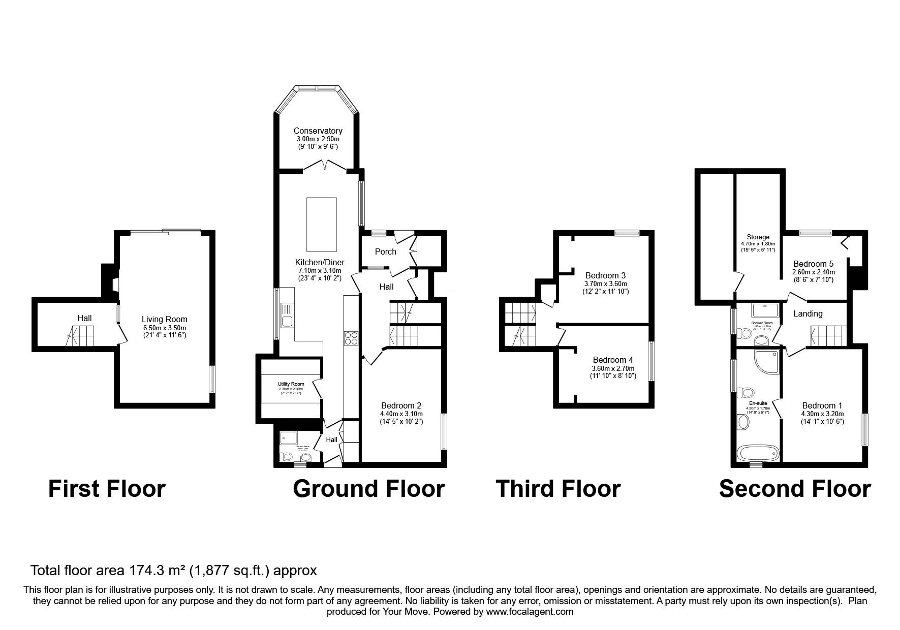 Floorplan of 5 bedroom Detached House for sale, Balconie Street, Evanton, Highland, IV16