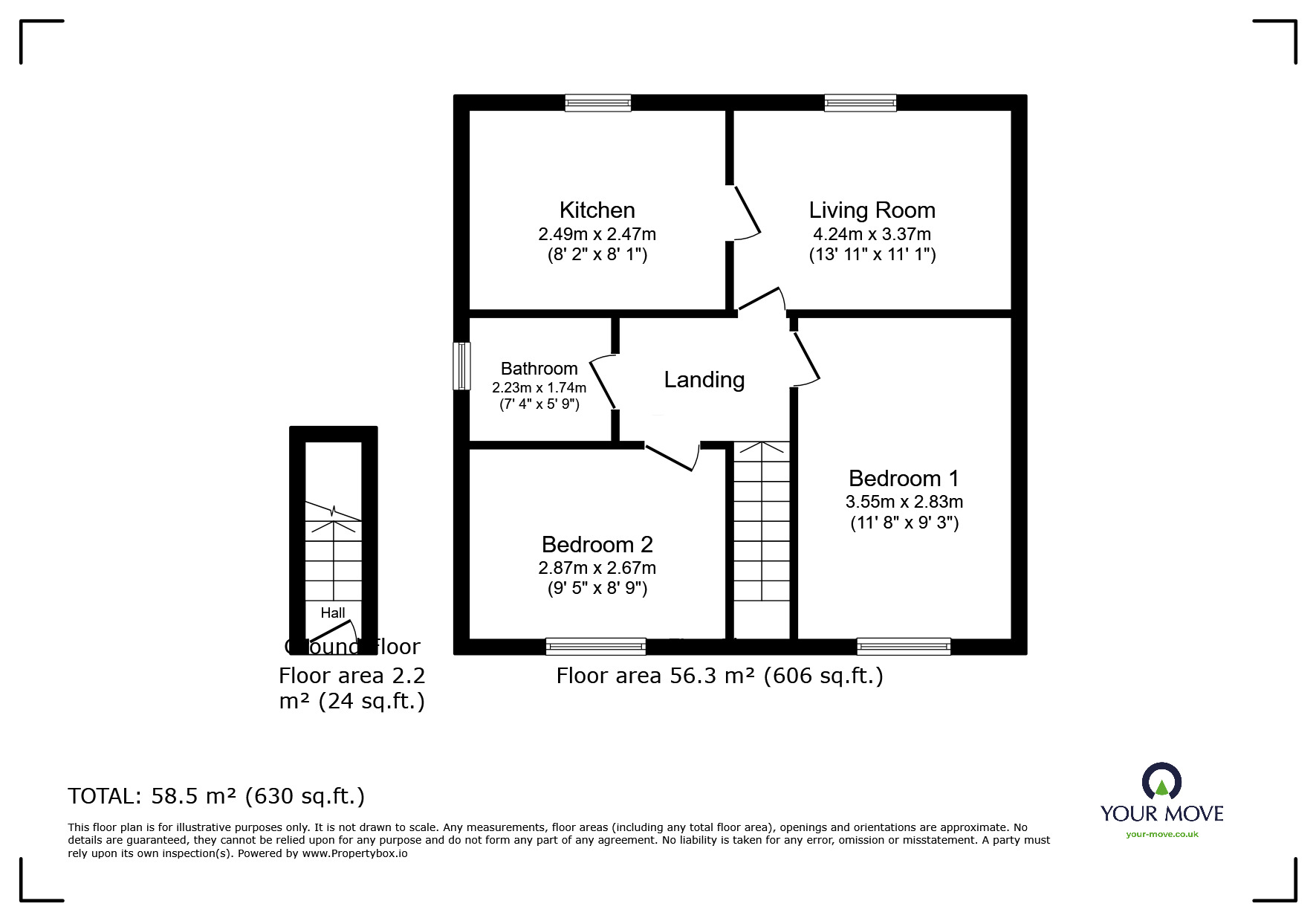 Floorplan of 2 bedroom  Flat for sale, Dellness Avenue, Inverness, IV2