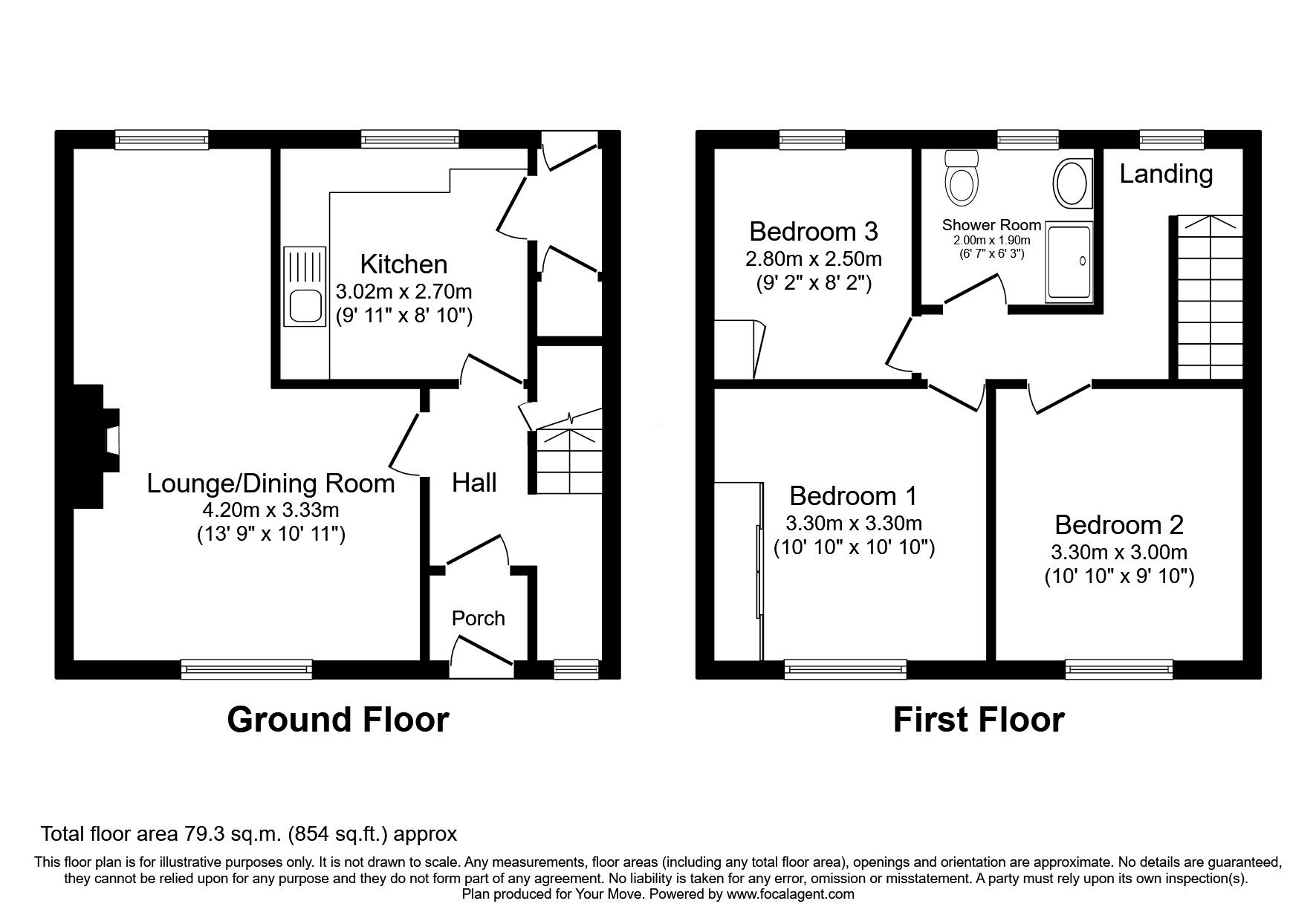 Floorplan of 3 bedroom Mid Terrace House for sale, Balgate Drive, Kiltarlity, Highland, IV4