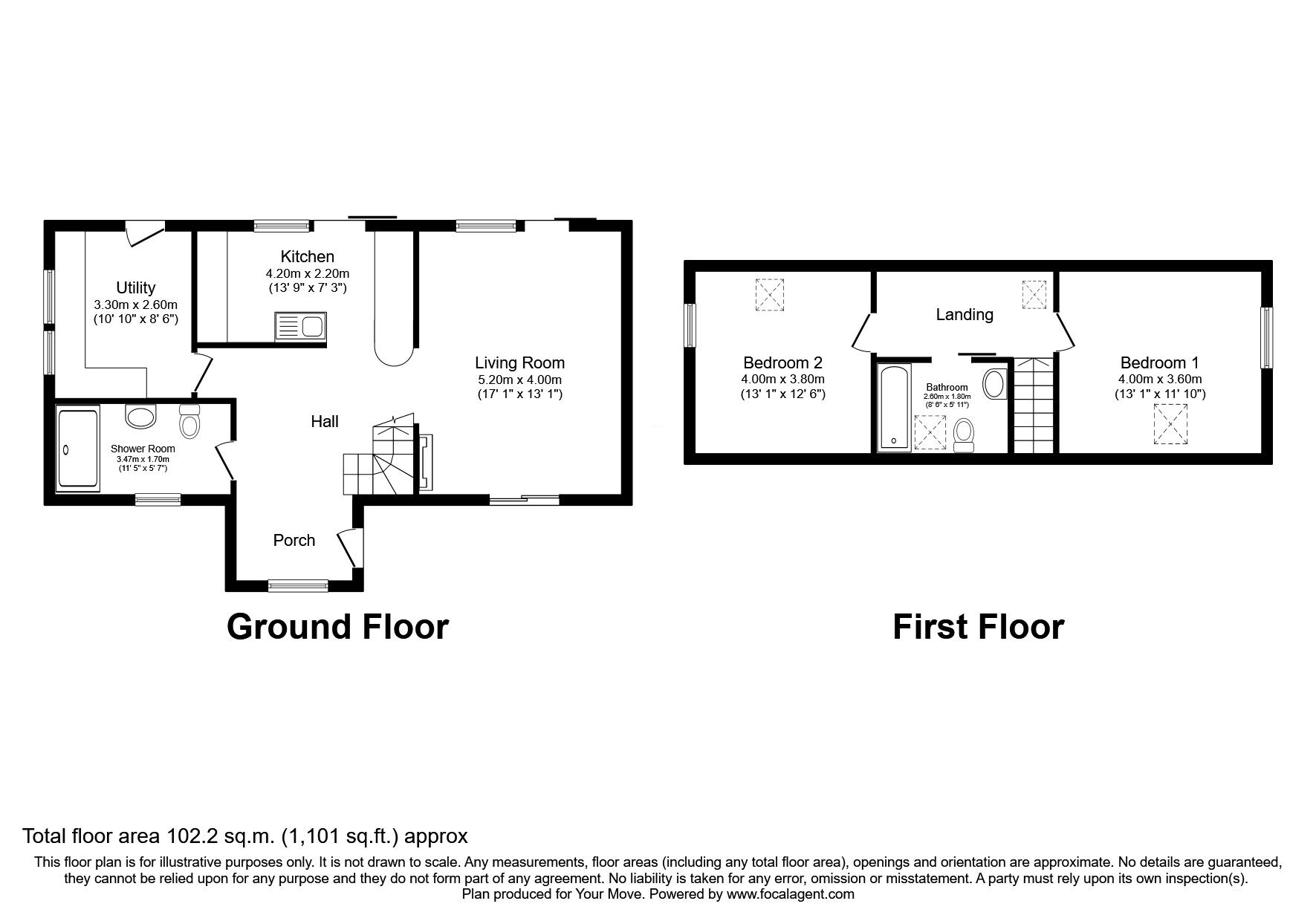 Floorplan of 2 bedroom Detached House for sale, Kincraig, Kingussie, Highland, PH21