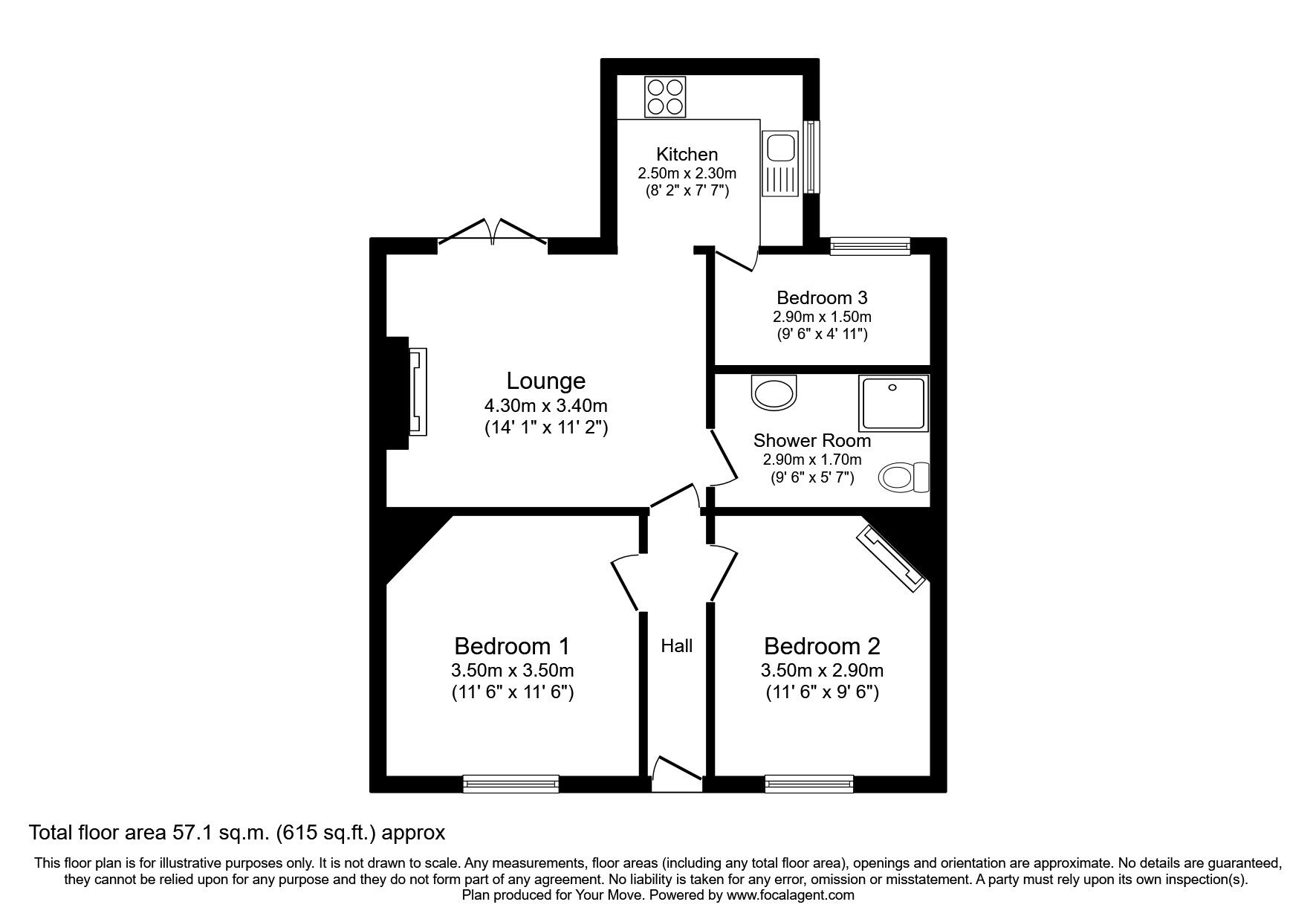 Floorplan of 3 bedroom Mid Terrace House for sale, Spey Avenue, Boat Of Garten, Inverness-Shire, PH24