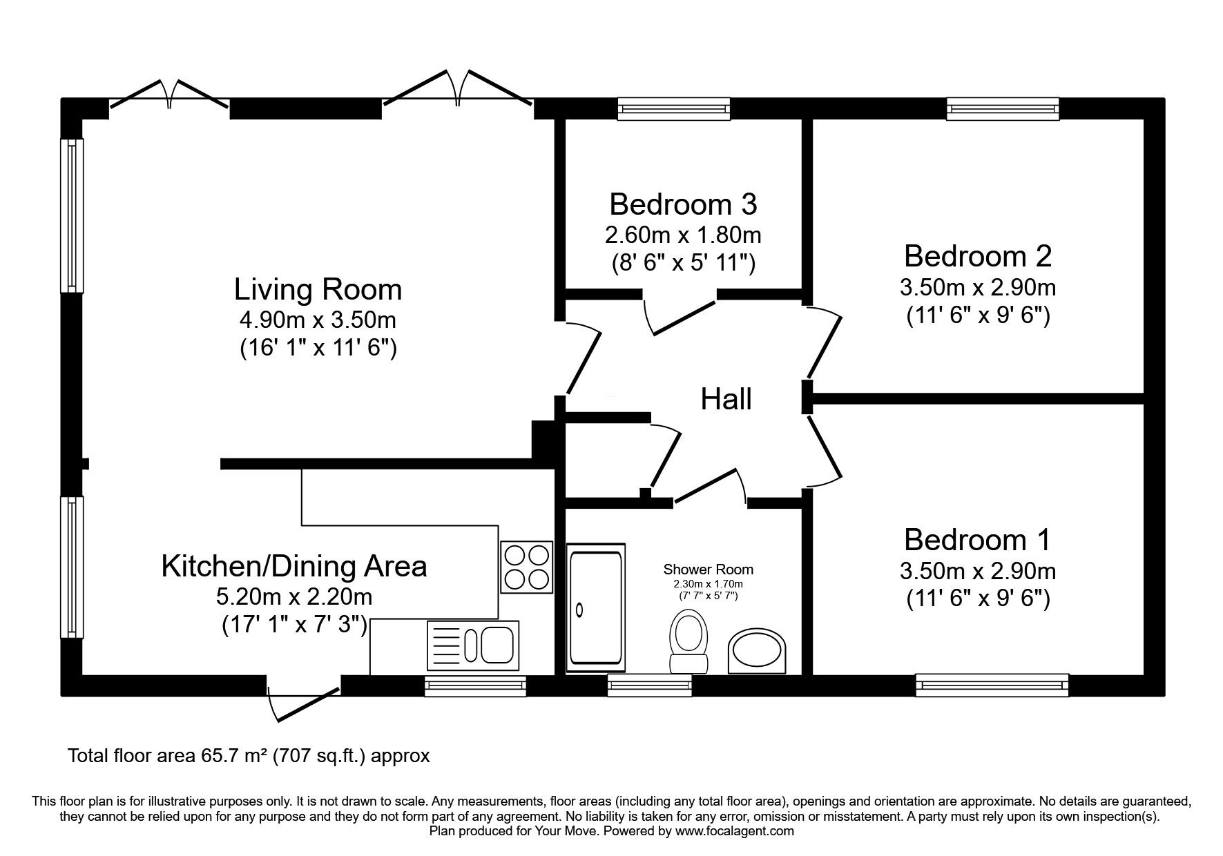 Floorplan of 3 bedroom Detached Property for sale, Balnain, Drumnadrochit, Highland, IV63