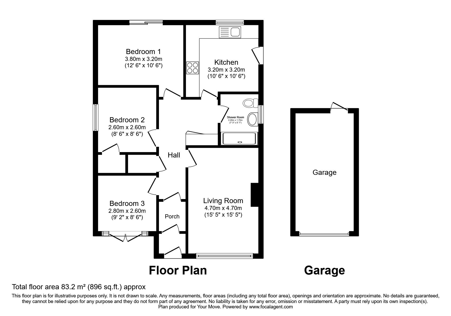 Floorplan of 3 bedroom Detached Bungalow for sale, Balnabeen Drive, Dingwall, Highland, IV15