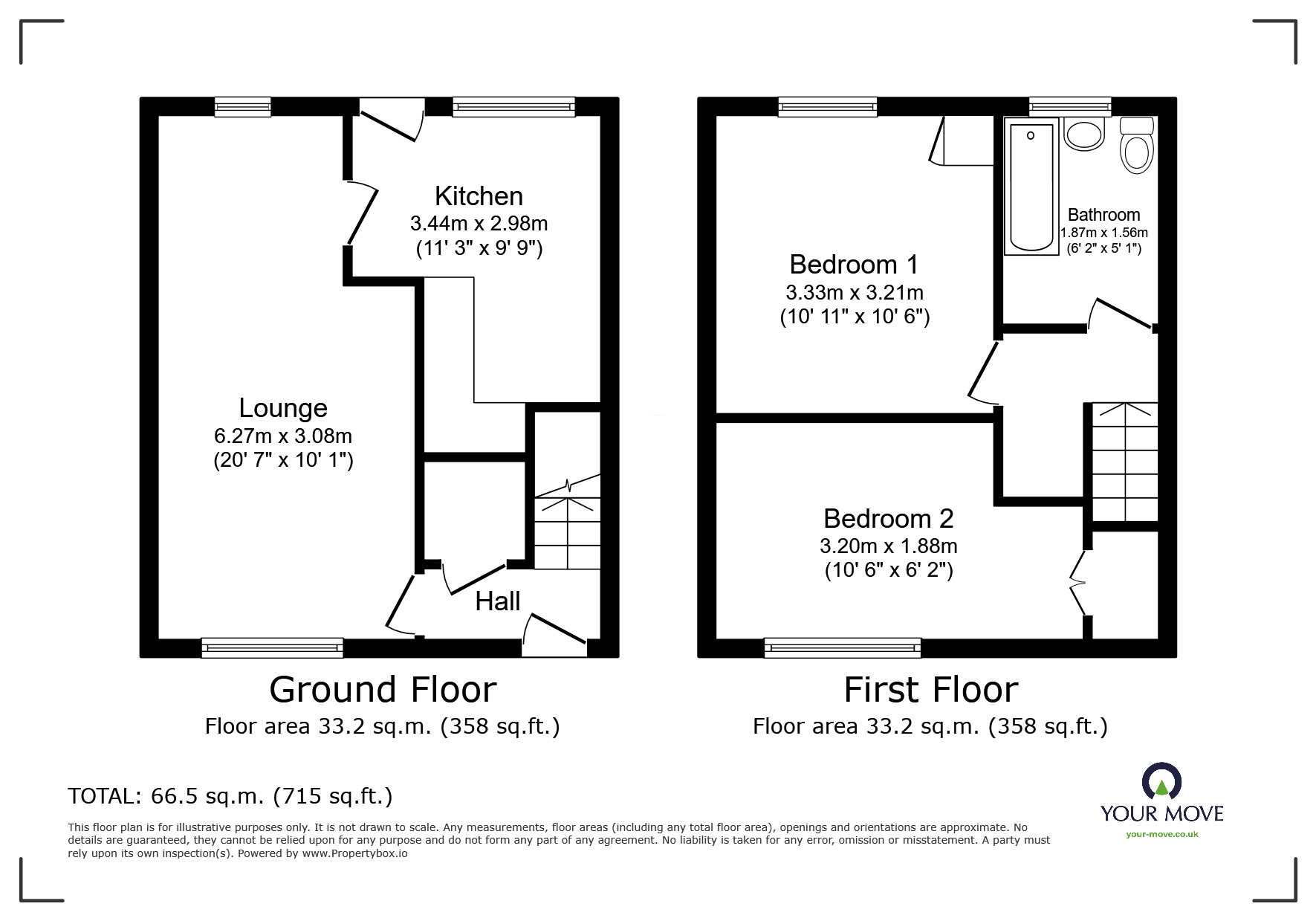 Floorplan of 2 bedroom Mid Terrace House for sale, Morvich Way, Inverness, Highland, IV2