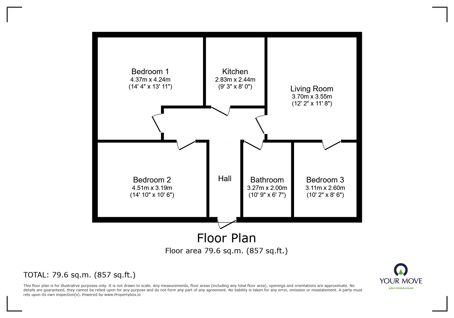 Floorplan of 3 bedroom  Flat for sale, Tomnahurich Street, Inverness, Highland, IV3