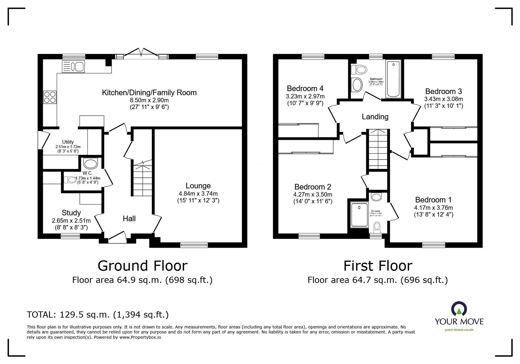 Floorplan of 4 bedroom Detached House for sale, Kingston Place, Stratton, Inverness, IV2