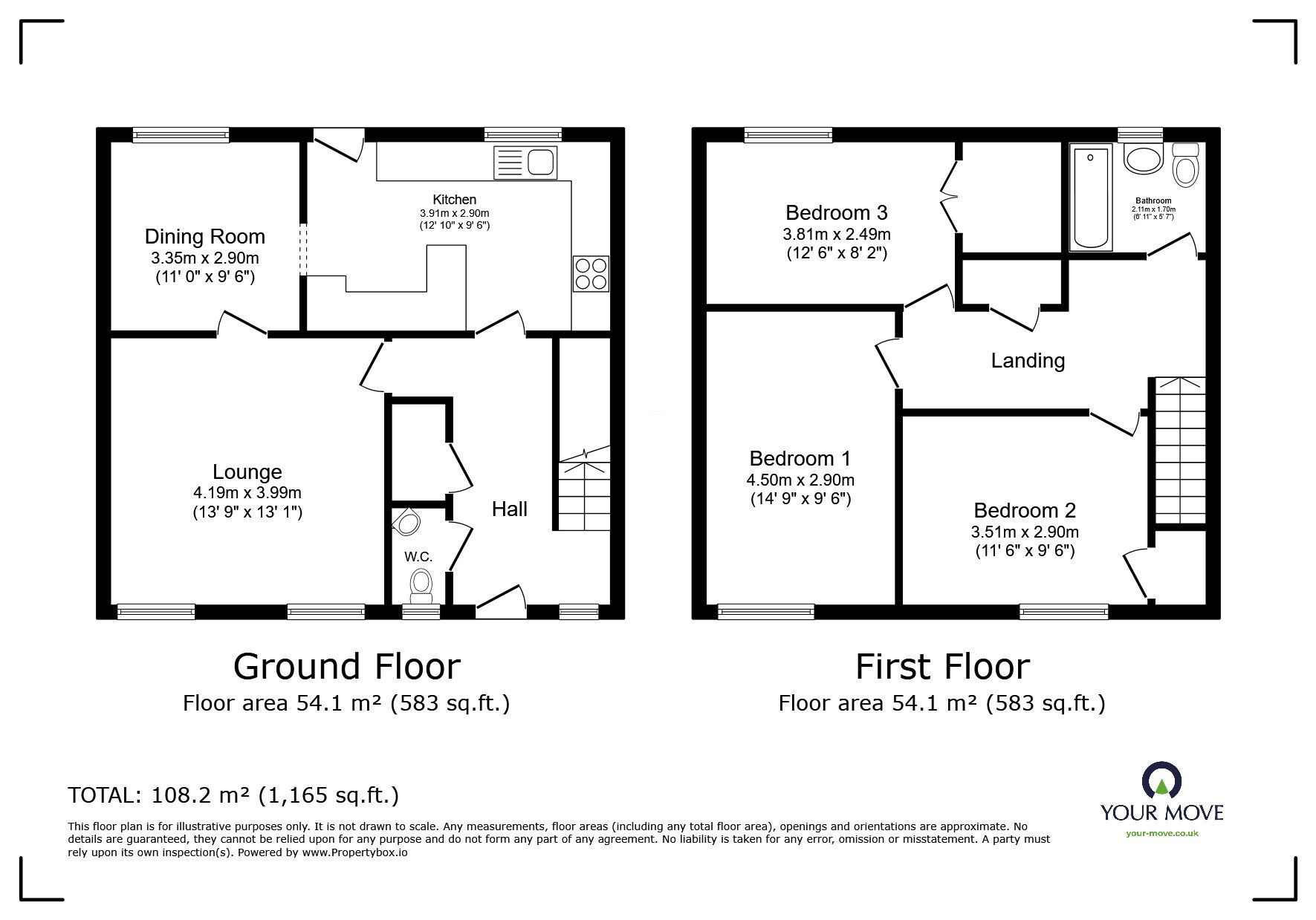 Floorplan of 3 bedroom Mid Terrace House for sale, Smithton Park, Smithton, Highland, IV2