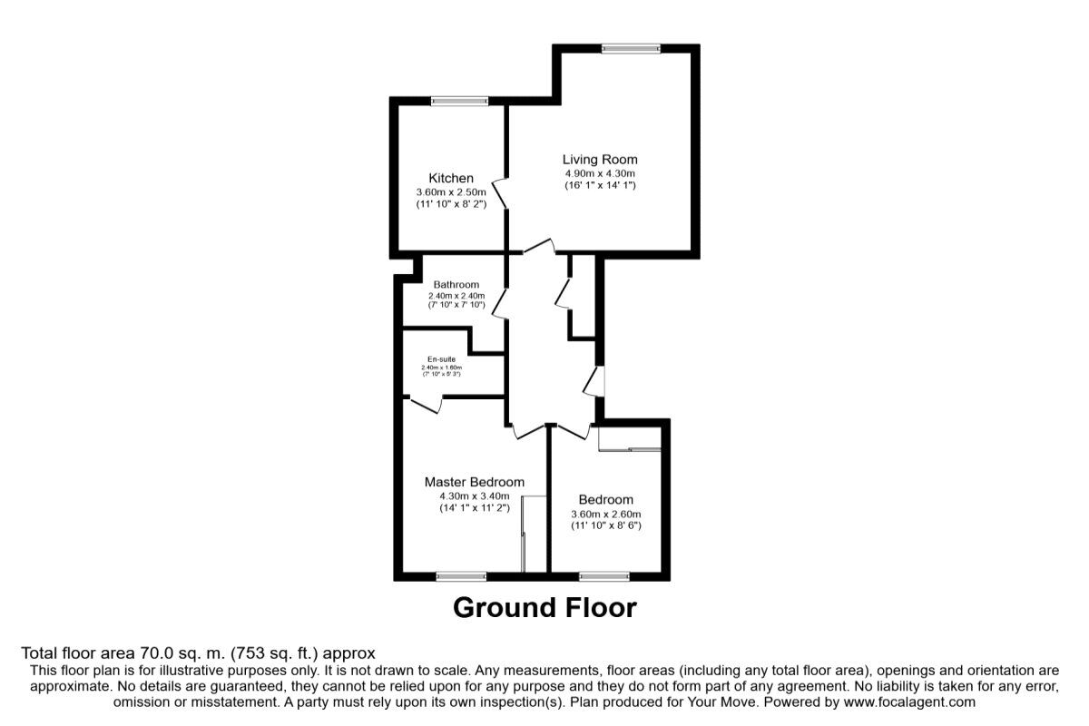 Floorplan of 2 bedroom  Flat for sale, Wester Inshes Court, Inverness, Highland, IV2