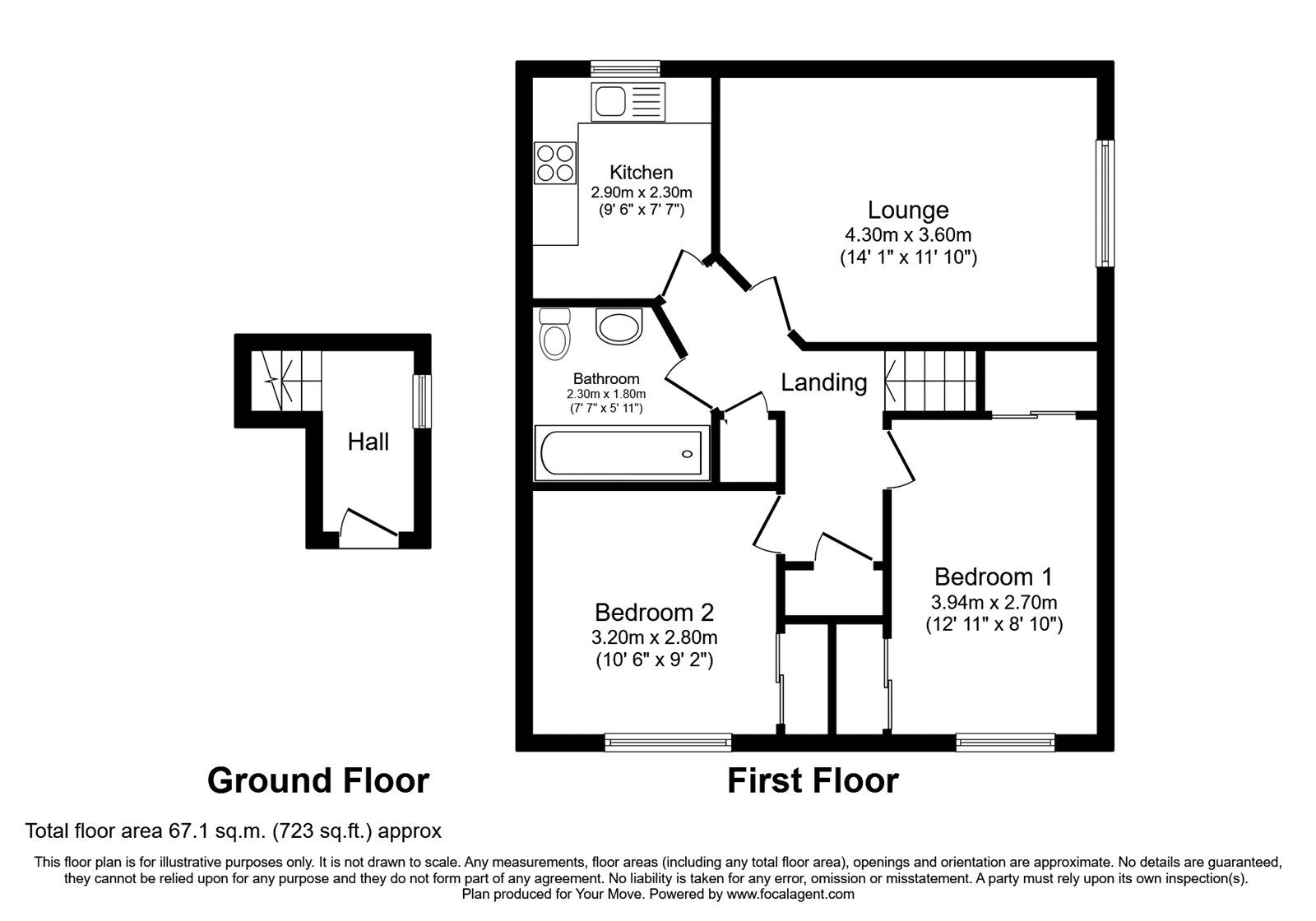 Floorplan of 2 bedroom  Flat for sale, Wester Inshes Court, Inverness, Highland, IV2