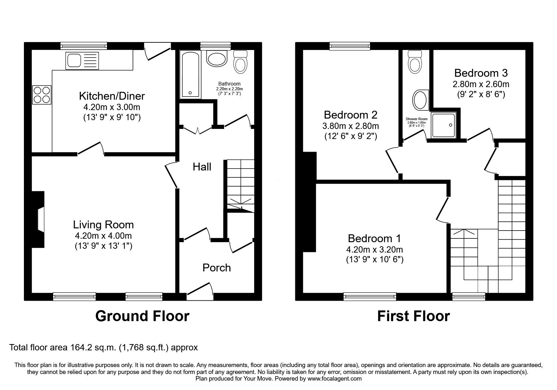 Floorplan of 3 bedroom Semi Detached House for sale, Riverside, Foyers, Highland, IV2