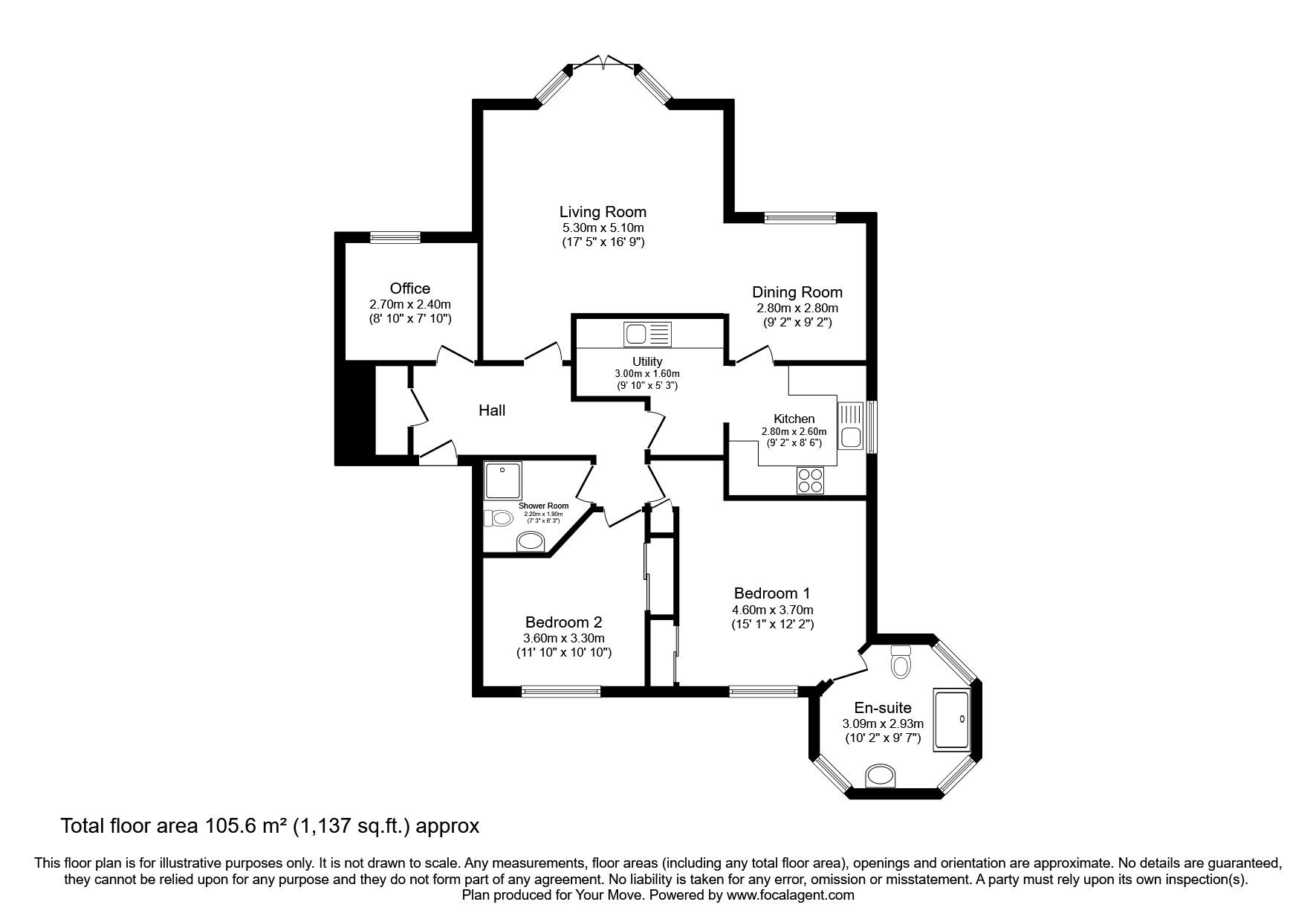 Floorplan of 3 bedroom  Flat for sale, Rossie Lodge, Dores Road, Highland, IV2