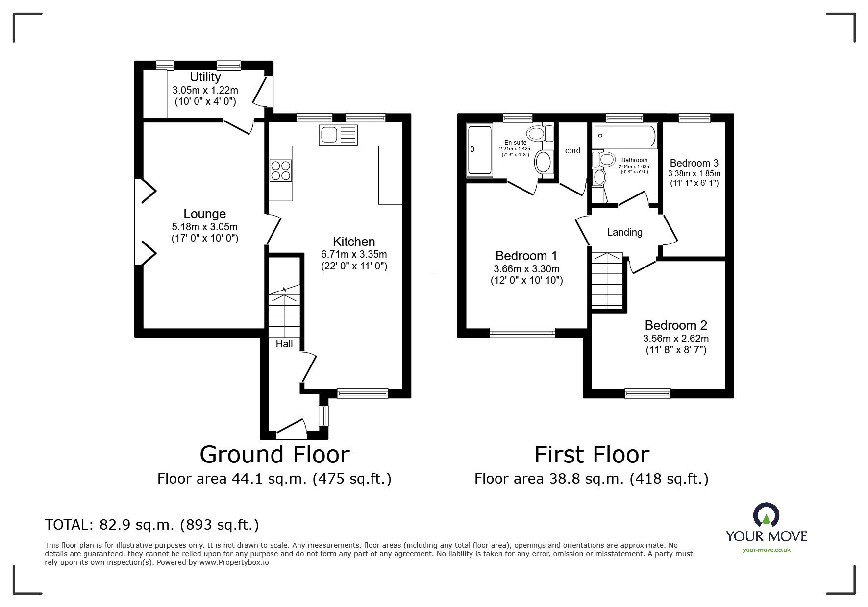 Floorplan of 3 bedroom Semi Detached House for sale, Kenilworth Avenue, Sutton-in-Ashfield, Nottinghamshire, NG17