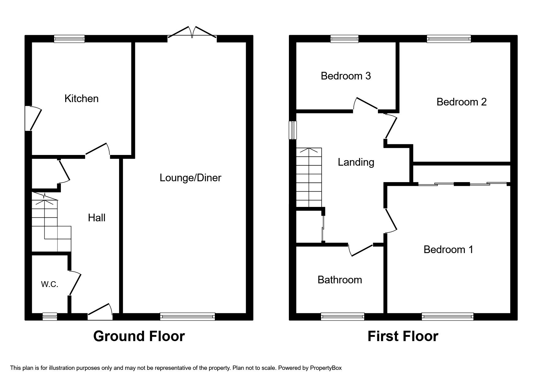 Floorplan of 3 bedroom Detached House to rent, Twickenham Road, Kirkby-in-Ashfield, Nottinghamshire, NG17