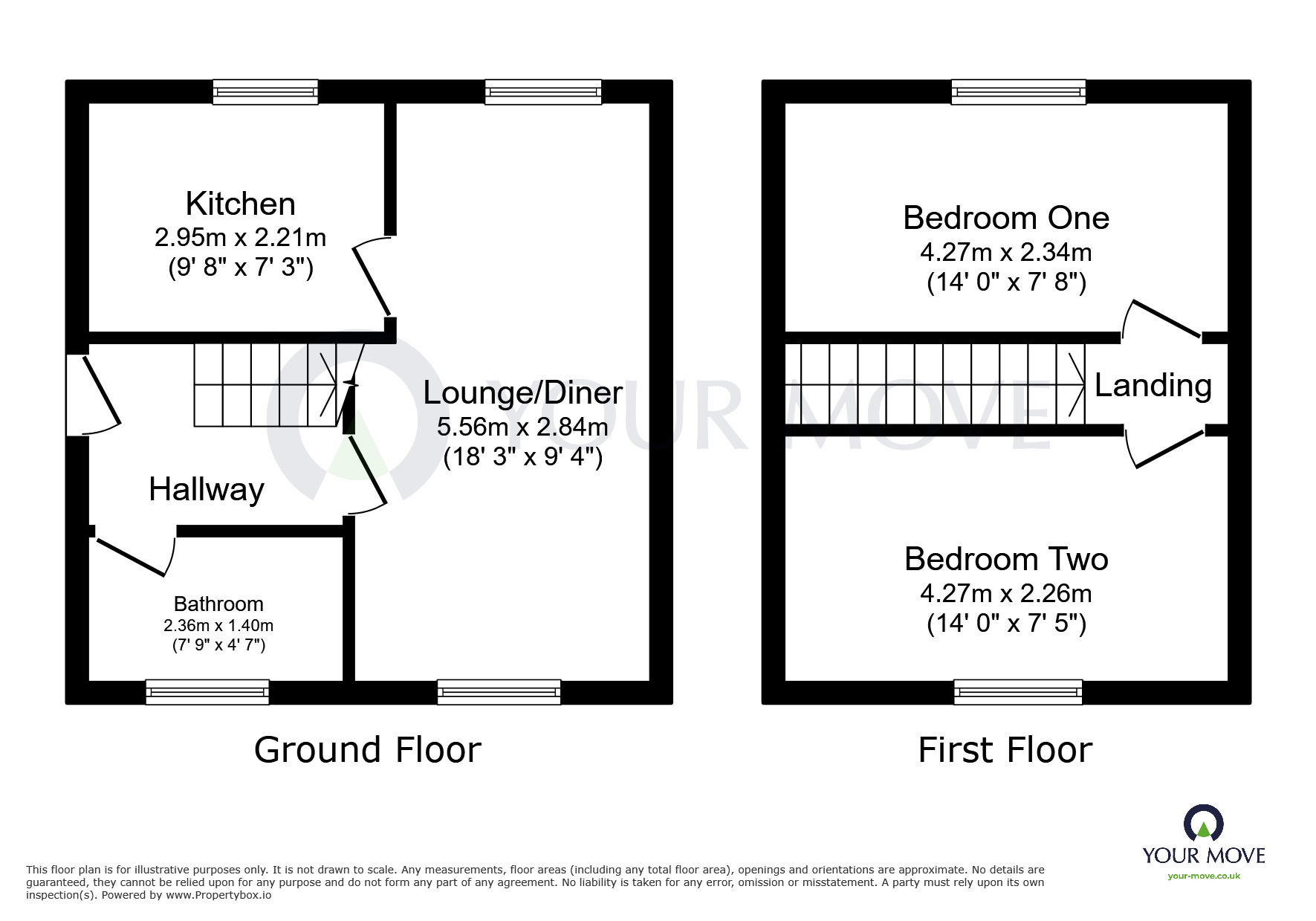 Floorplan of 2 bedroom Detached House for sale, Park Close, Pinxton, Derbyshire, NG16