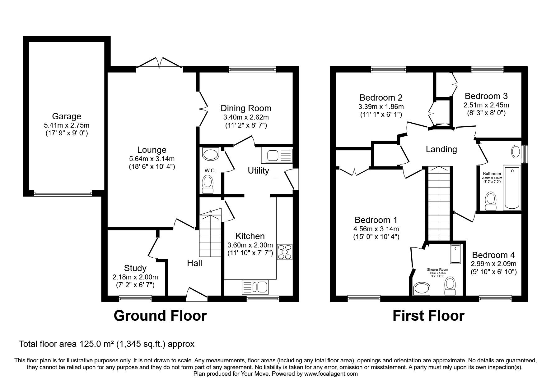 Floorplan of 4 bedroom Detached House for sale, Sorrel Drive, Kirkby-in-Ashfield, Nottinghamshire, NG17