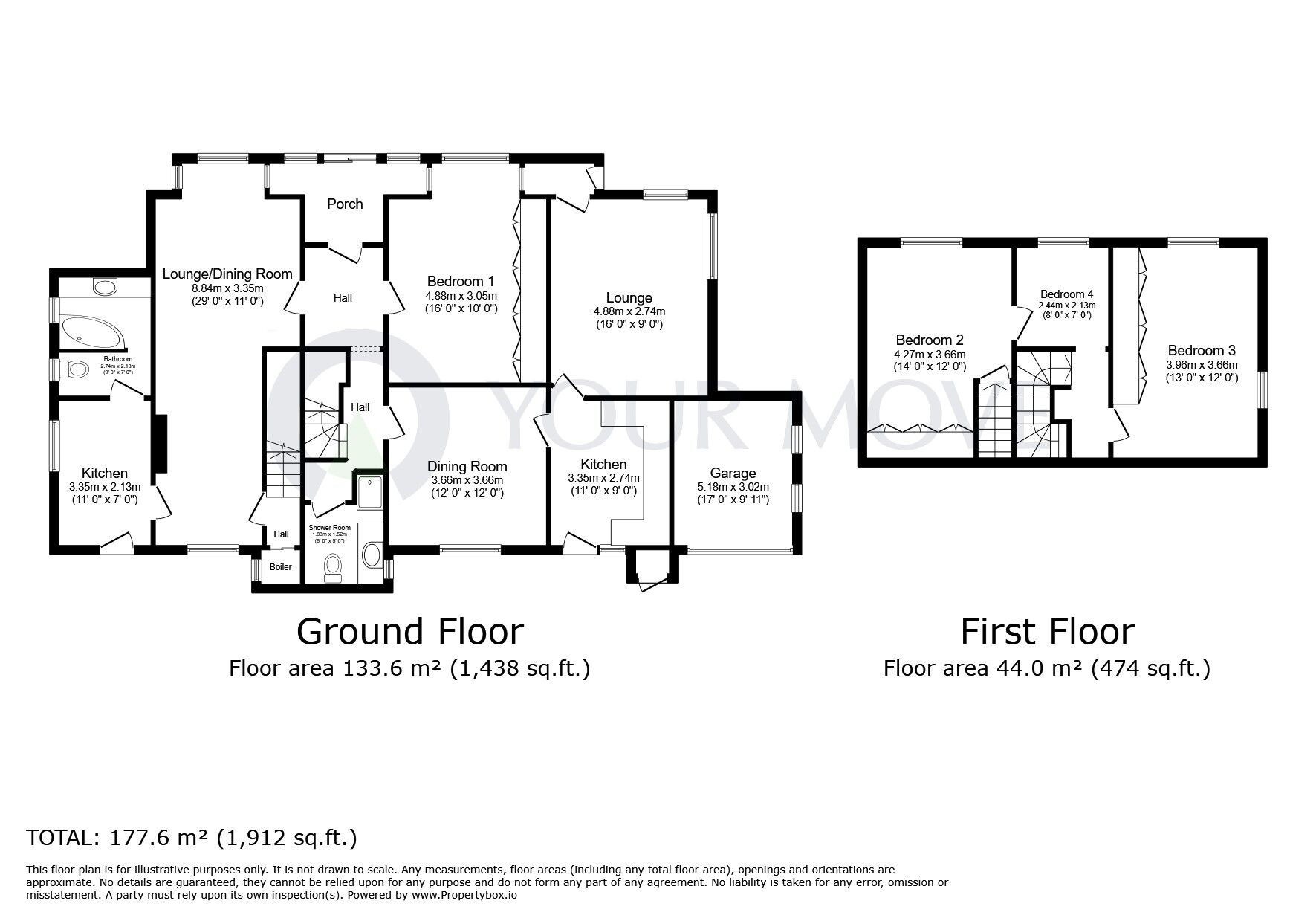 Floorplan of 4 bedroom Detached House for sale, Pearl Avenue, Kirkby-in-Ashfield, Nottinghamshire, NG17