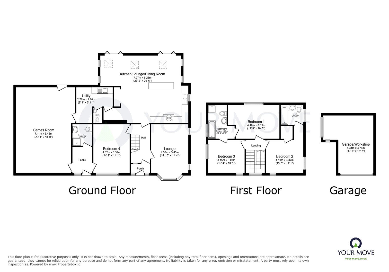 Floorplan of 4 bedroom Detached House for sale, Diamond Avenue, Kirkby-in-Ashfield, Nottinghamshire, NG17