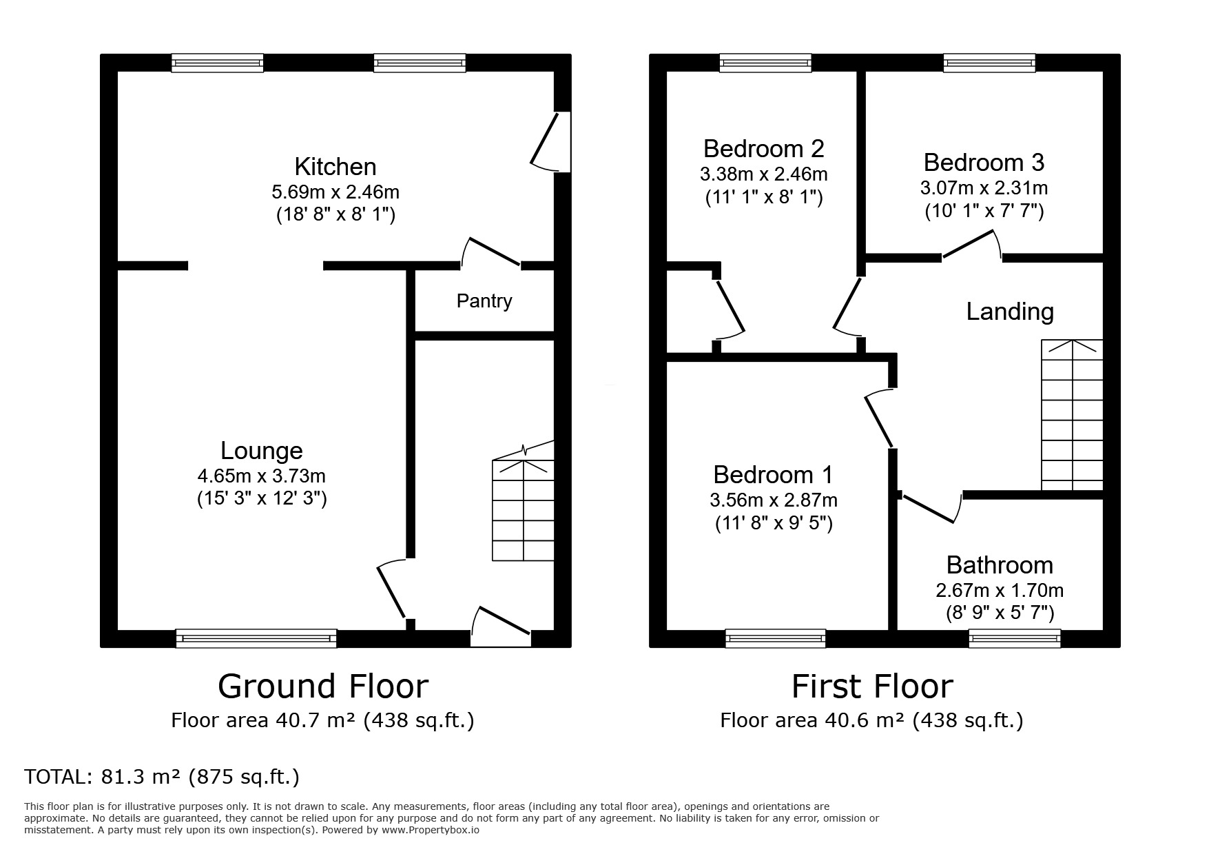 Floorplan of 3 bedroom Semi Detached House to rent, Leamington Drive, Sutton-in-Ashfield, Nottinghamshire, NG17