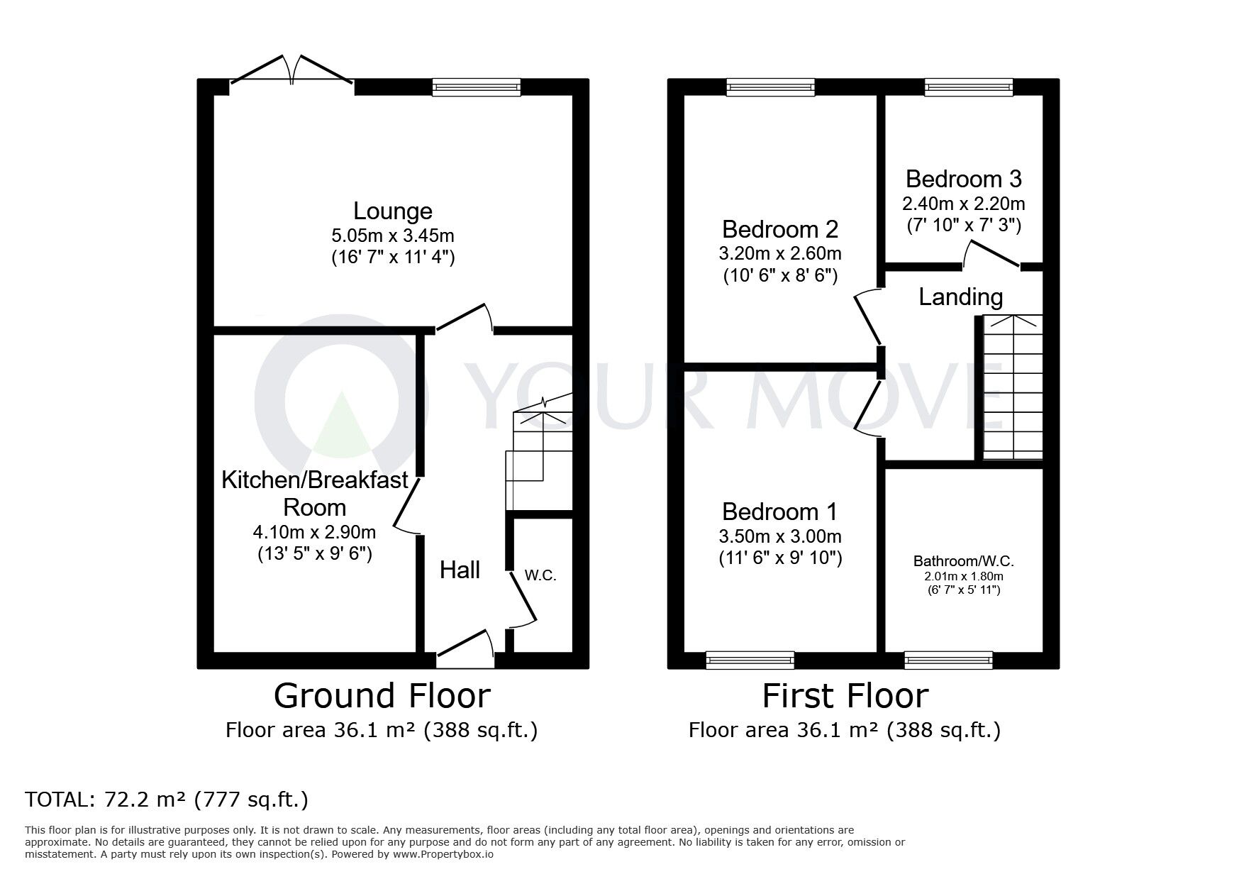 Floorplan of 3 bedroom End Terrace House for sale, Alexander Terrace, Pinxton, Derbyshire, NG16