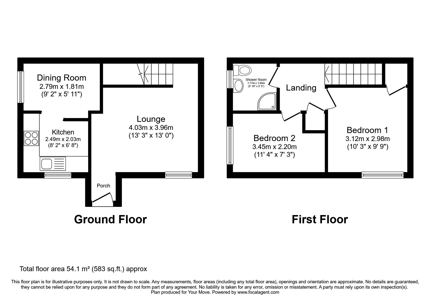 Floorplan of 2 bedroom End Terrace House for sale, Stonemasons Mews, Kirkby-in-Ashfield, Nottinghamshire, NG17