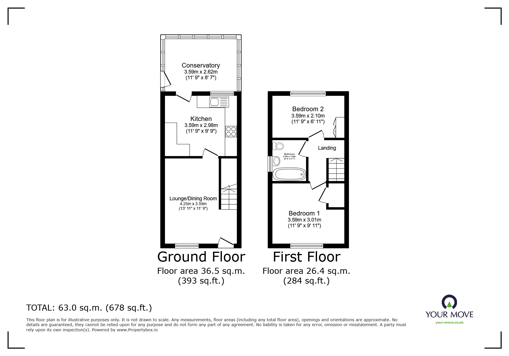 Floorplan of 2 bedroom Semi Detached House for sale, Bowne Street, Nottinghamshire, NG17