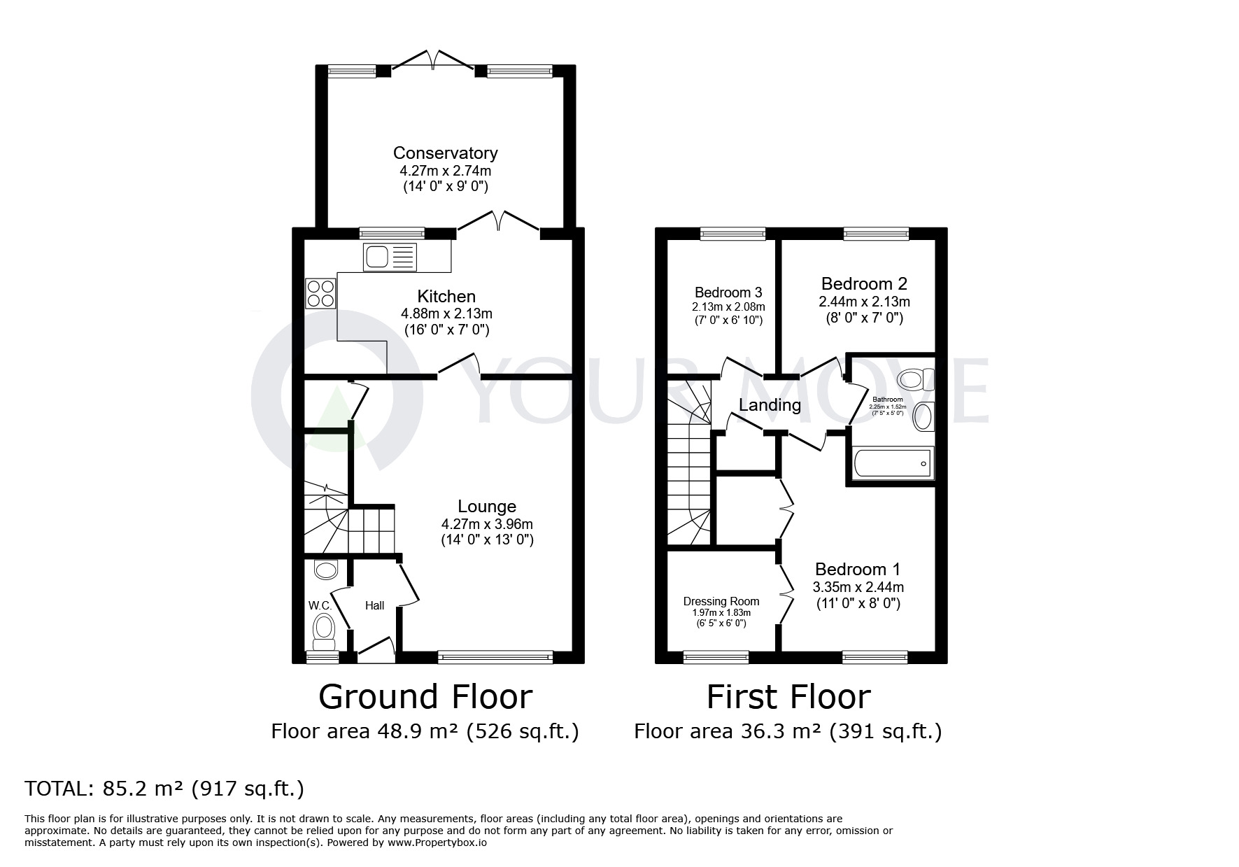 Floorplan of 3 bedroom Mid Terrace House for sale, Unwin Road, Sutton-in-Ashfield, Nottinghamshire, NG17