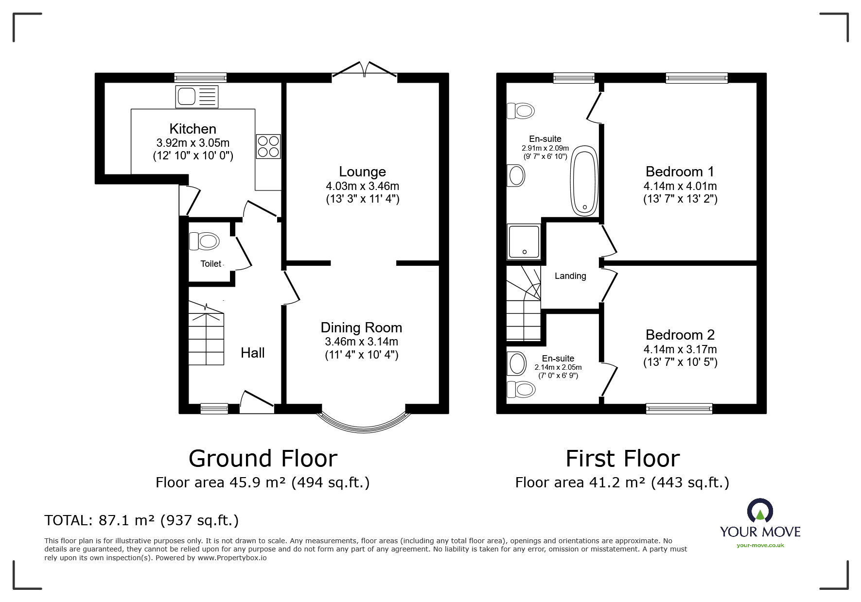 Floorplan of 2 bedroom Semi Detached House for sale, George Street, South Normanton, Derbyshire, DE55