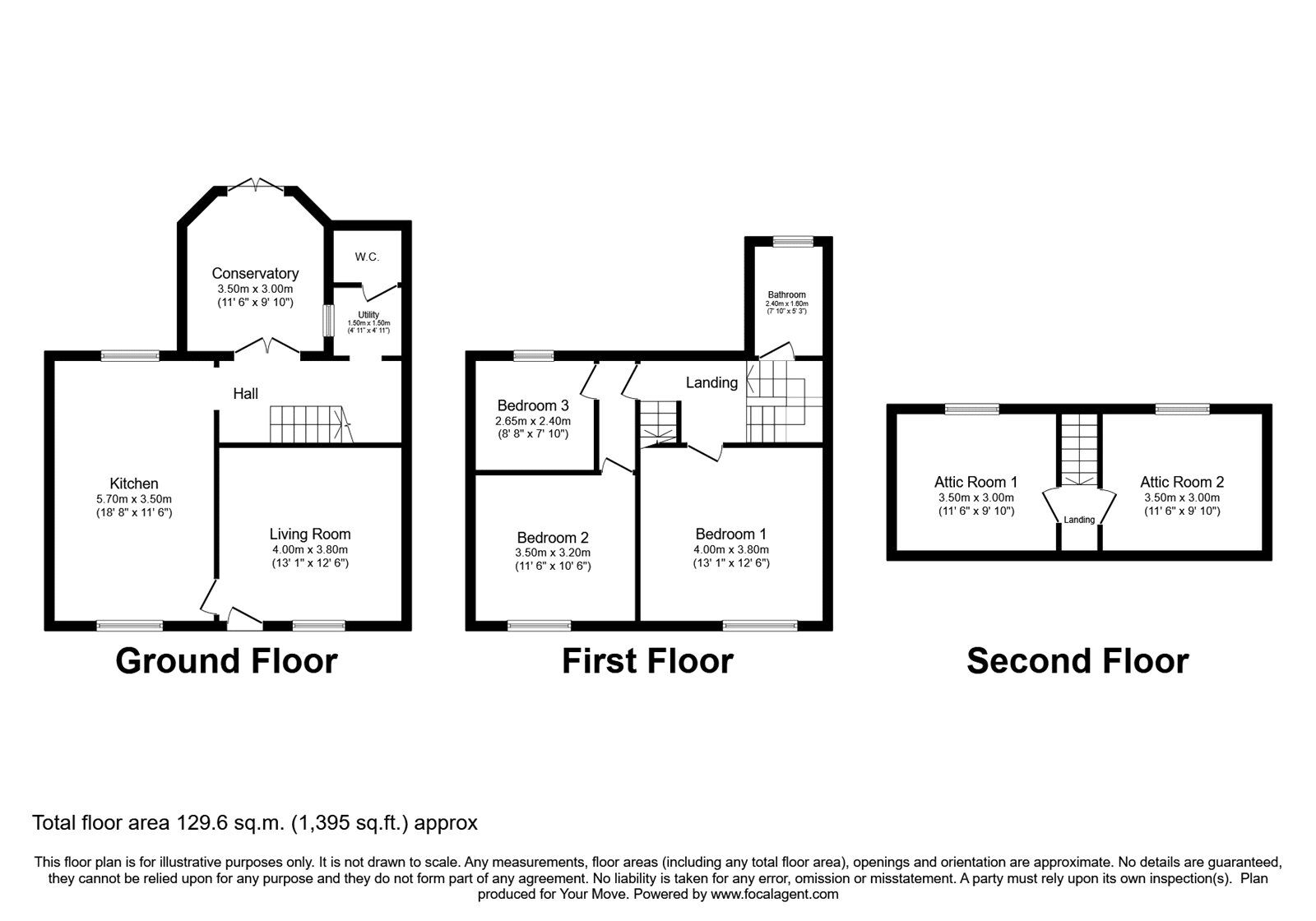 Floorplan of 3 bedroom Semi Detached House for sale, Alexandra Street, Kirkby-in-Ashfield, Nottinghamshire, NG17