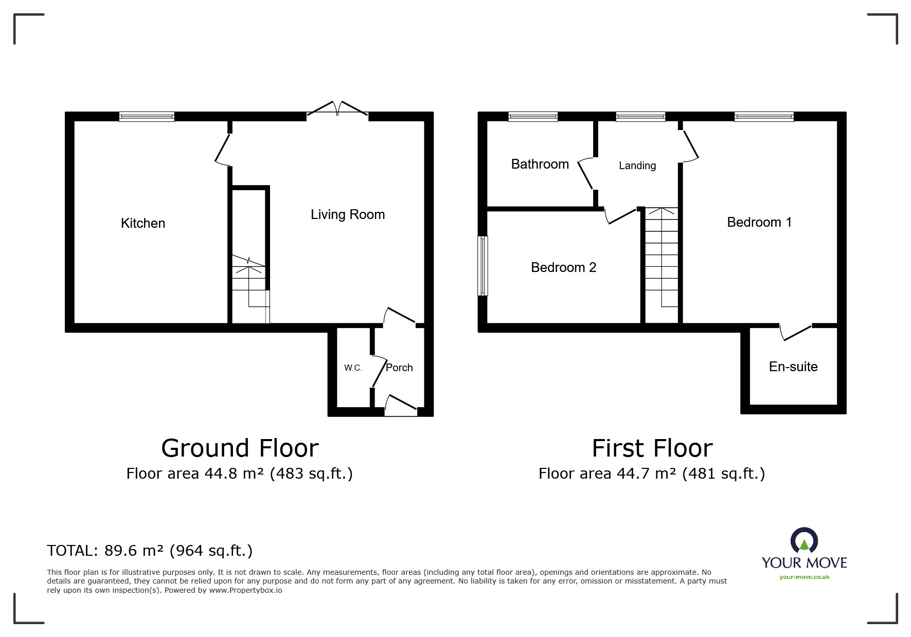 Floorplan of 2 bedroom Semi Detached House to rent, Meryton Grove, Kirkby-in-Ashfield, Nottinghamshire, NG17