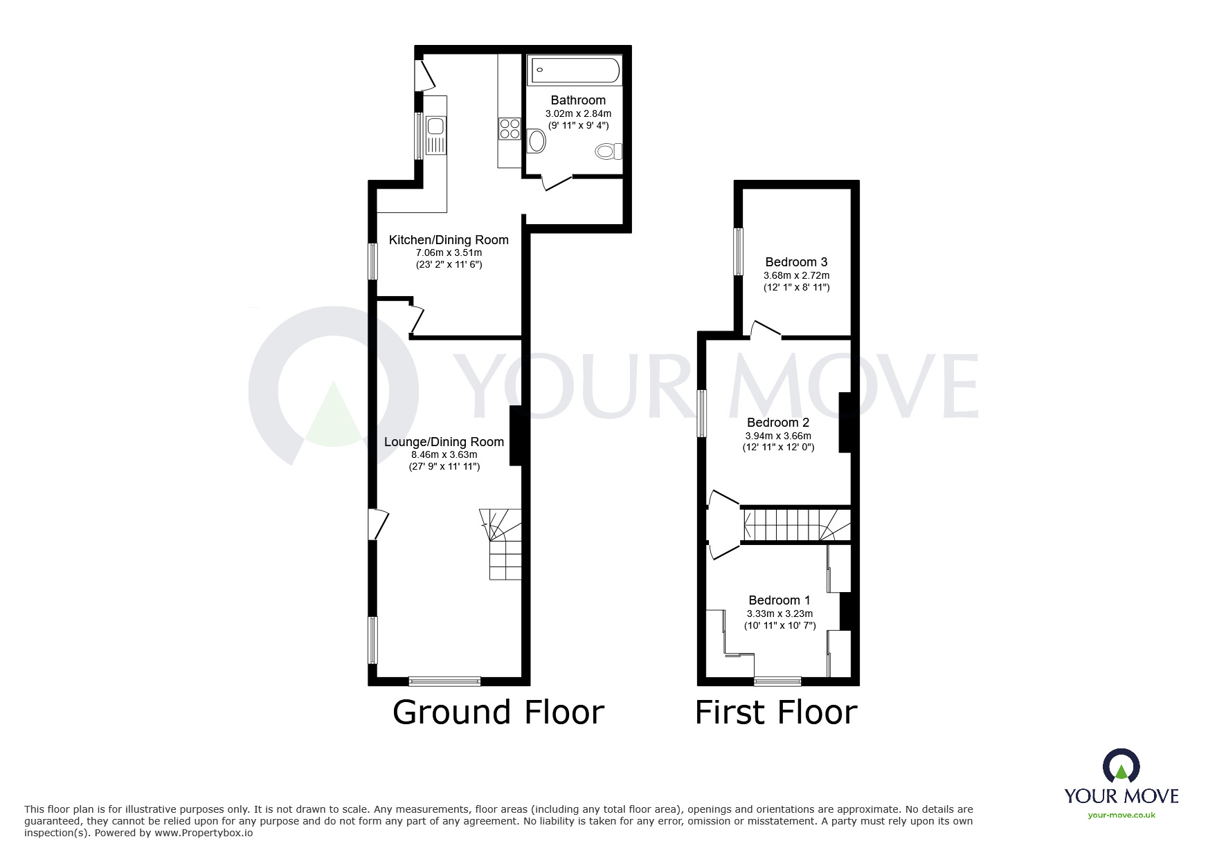 Floorplan of 3 bedroom Semi Detached House to rent, Archer Street, Ilkeston, Derbyshire, DE7