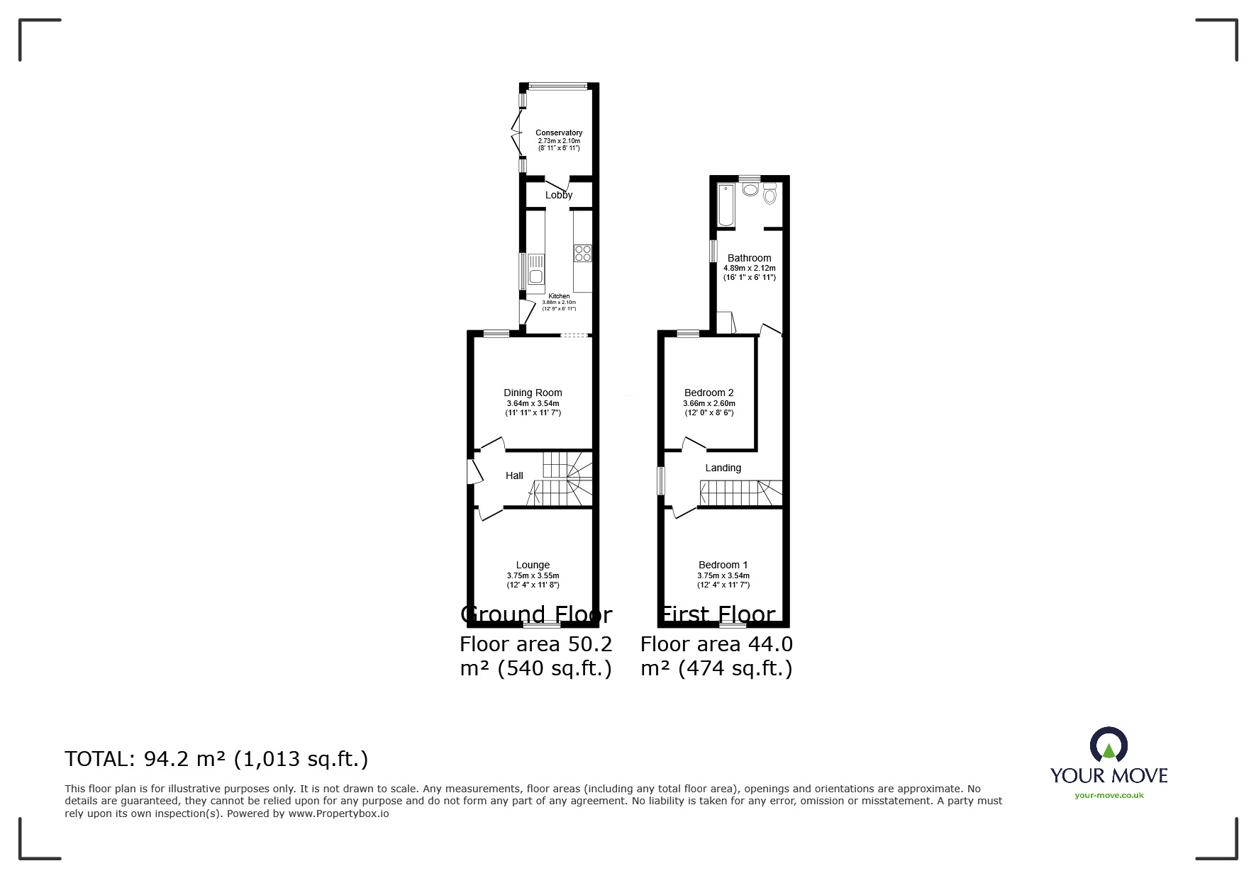 Floorplan of 2 bedroom Semi Detached House for sale, Marlborough Road, Kirkby-in-Ashfield, Nottinghamshire, NG17