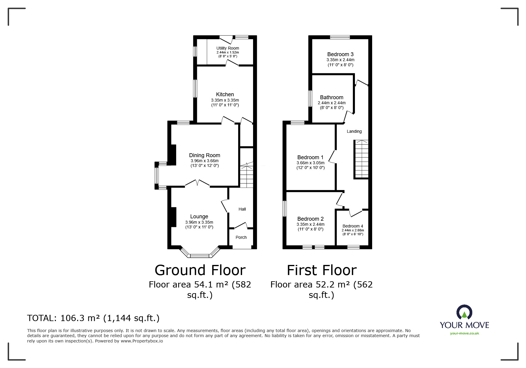 Floorplan of 4 bedroom Semi Detached House for sale, Coxmoor Road, Sutton-in-Ashfield, Nottinghamshire, NG17