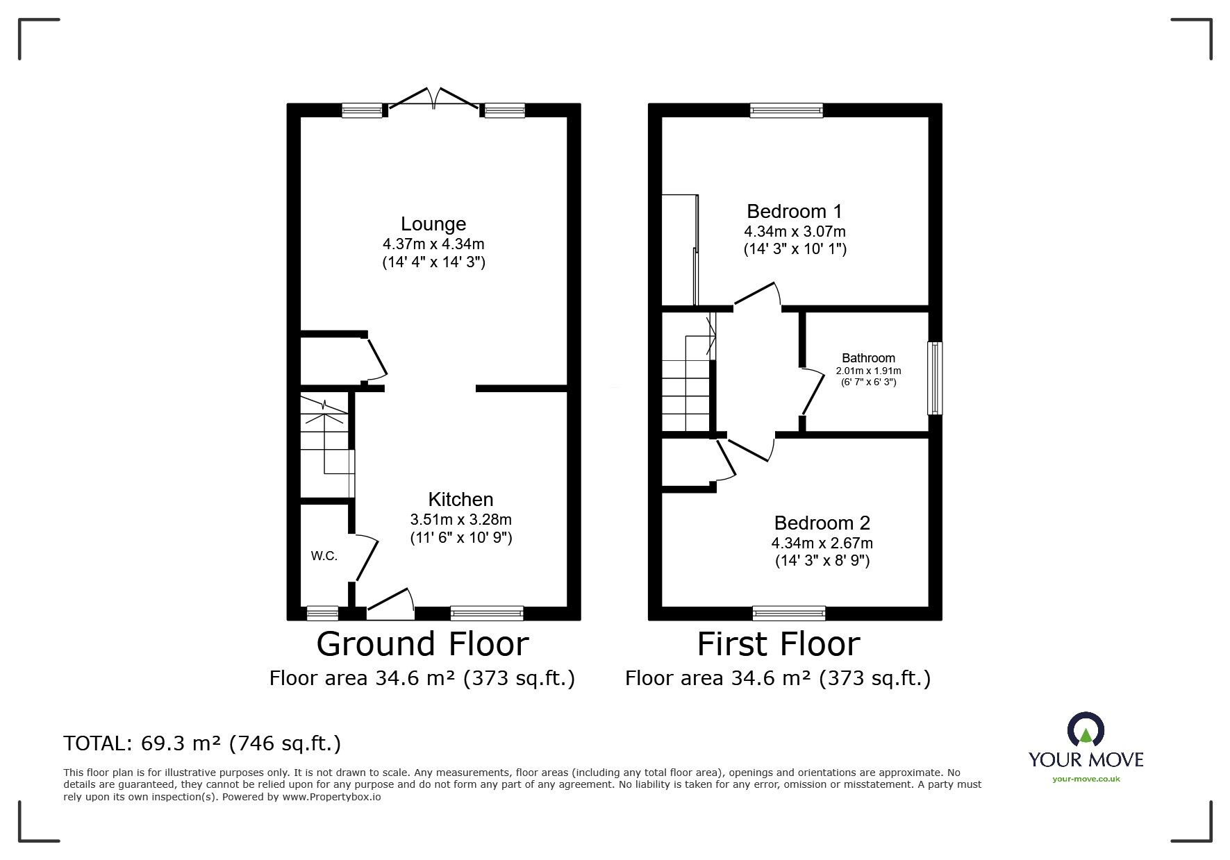 Floorplan of 2 bedroom Semi Detached House to rent, Laura Avenue, Nottingham, NG5