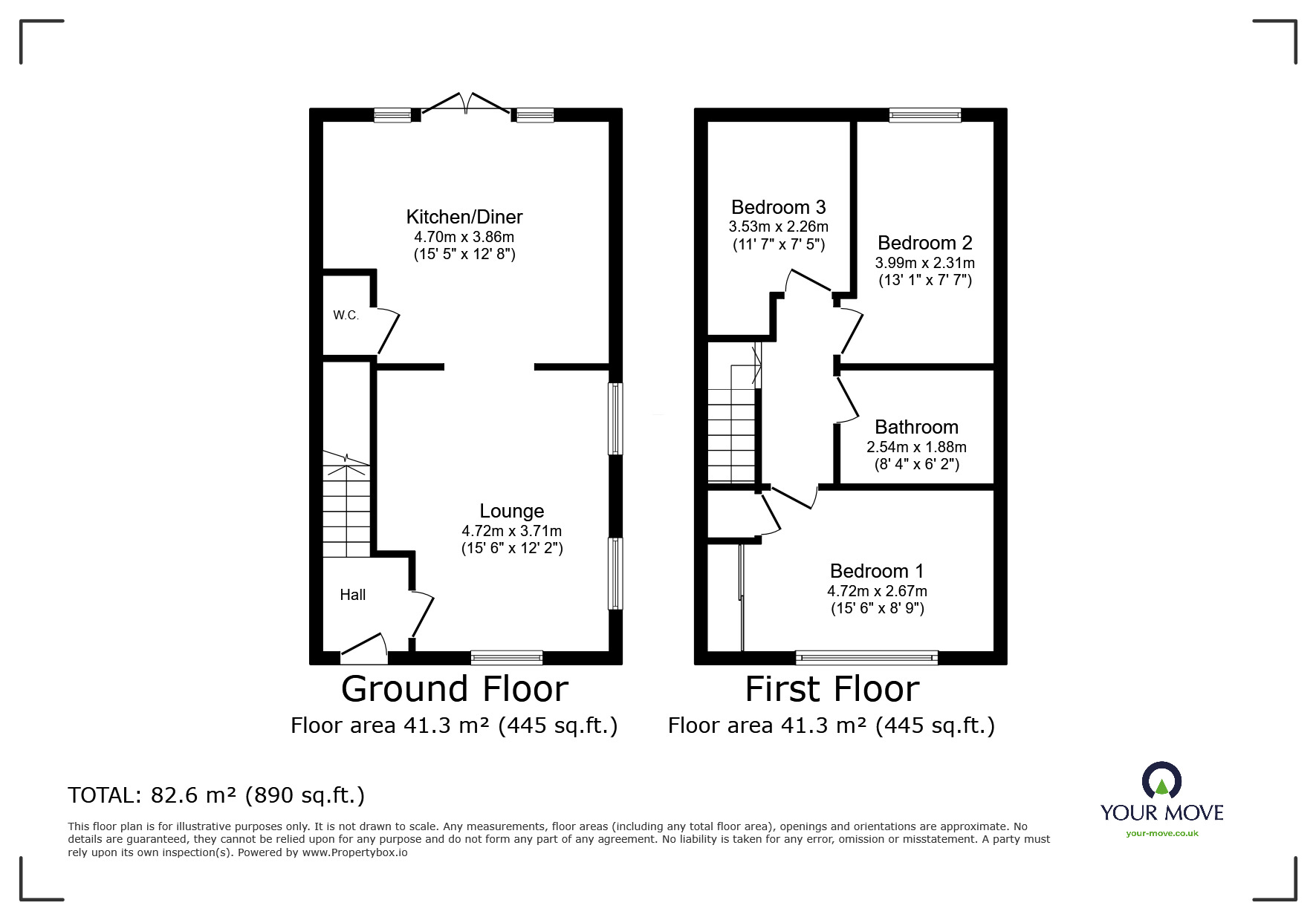 Floorplan of 3 bedroom Semi Detached House to rent, Epsom Lane, Nottingham, NG5