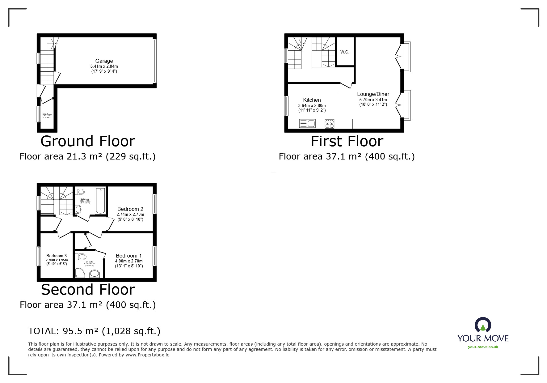 Floorplan of 3 bedroom Mid Terrace House for sale, Amarella Lane, Kirkby-in-Ashfield, Nottinghamshire, NG17