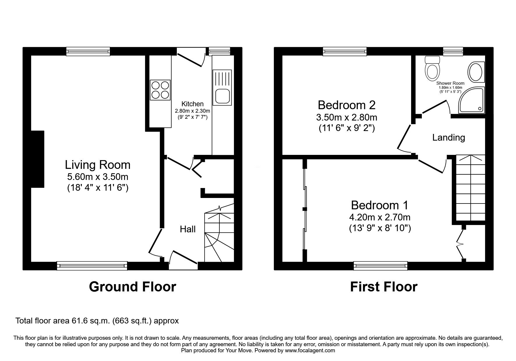 Floorplan of 2 bedroom End Terrace House for sale, Cawdor Crescent, Kirkcaldy, KY2