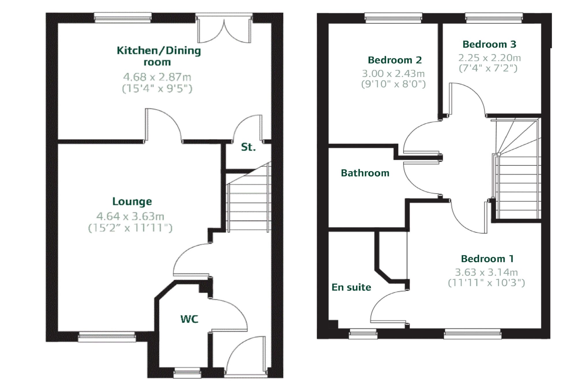 Floorplan of 3 bedroom End Terrace House for sale, Caledonian Crescent, Law, South Lanarkshire, ML8