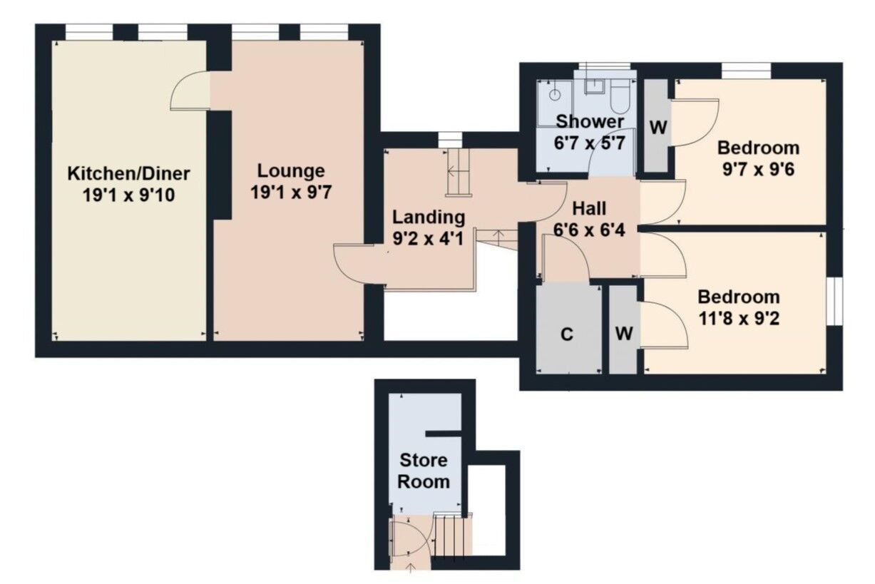 Floorplan of 2 bedroom  Flat to rent, Wellgate, Lanark, South Lanarkshire, ML11