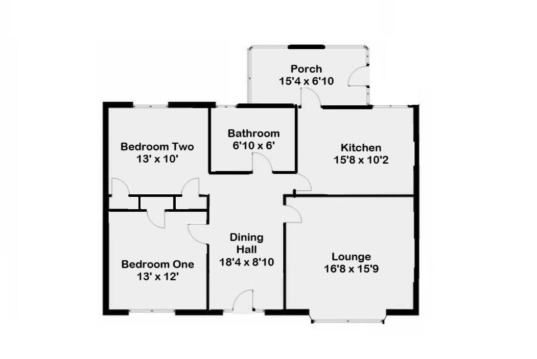 Floorplan of 2 bedroom Semi Detached Bungalow for sale, Ayr Road, Rigside, South Lanarkshire, ML11