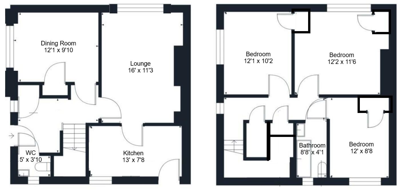 Floorplan of 3 bedroom End Terrace House for sale, Rhyber Avenue, Lanark, South Lanarkshire, ML11