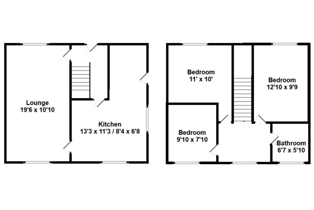 Floorplan of 3 bedroom Semi Detached House for sale, Traquair Avenue, Wishaw, North Lanarkshire, ML2