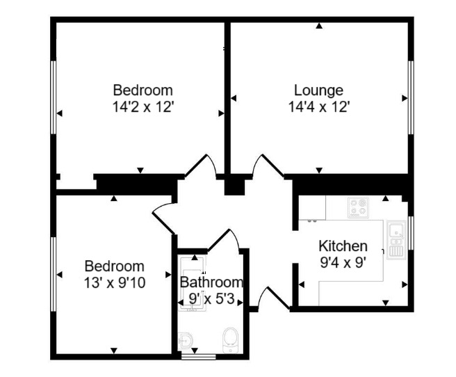 Floorplan of 2 bedroom  Flat for sale, Murray Terrace, Carnwath, South Lanarkshire, ML11