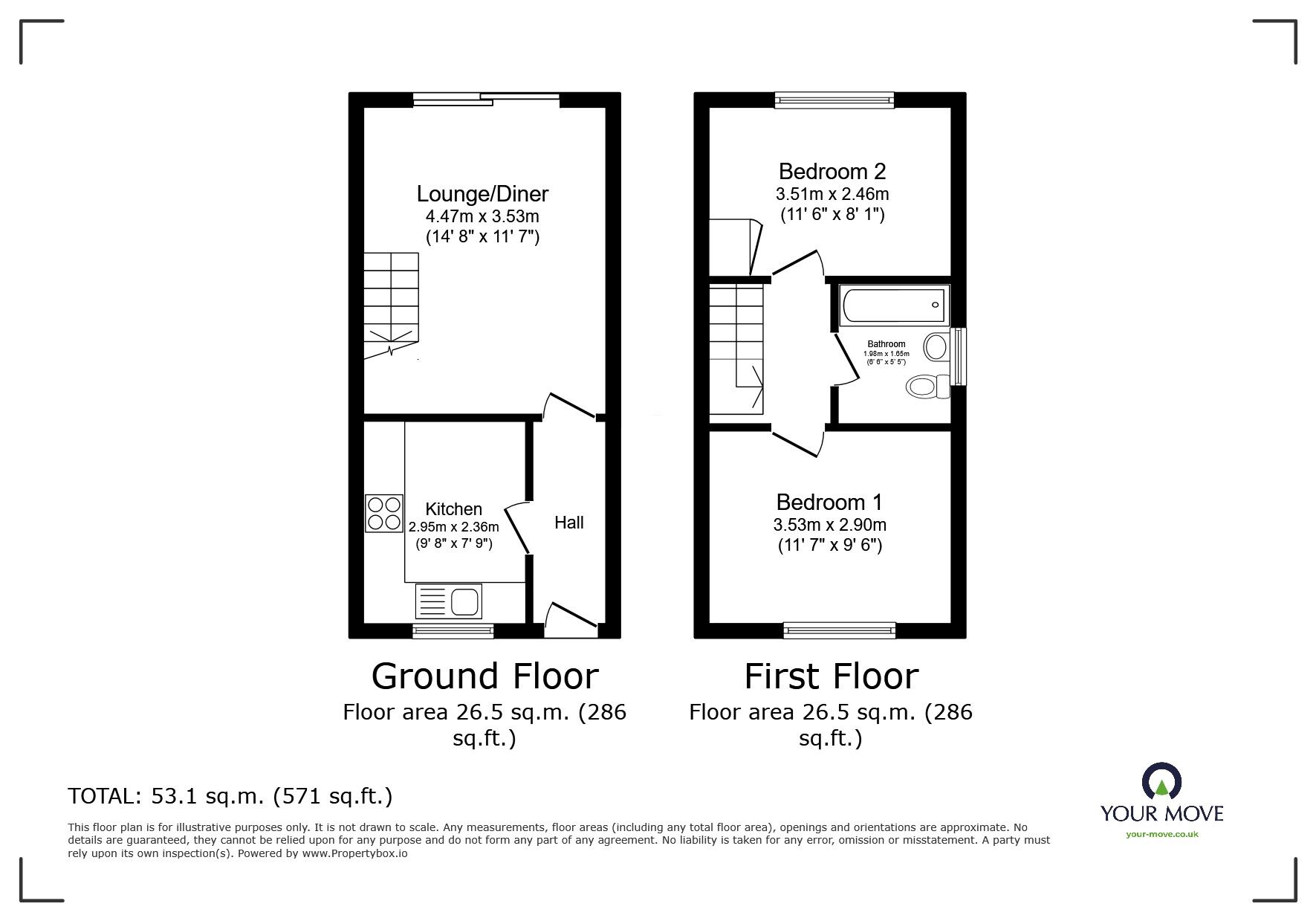 Floorplan of 2 bedroom Semi Detached House for sale, St. Davids Road, Leicester, LE3